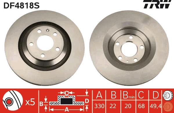 TRW DF4818S - Discofreno autozon.pro