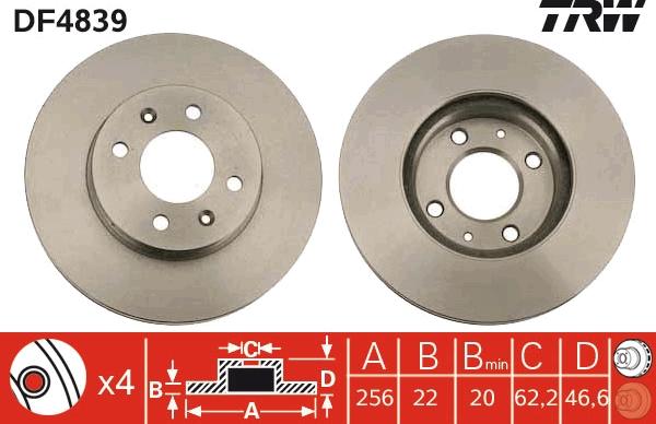 TRW DF4839 - Discofreno autozon.pro