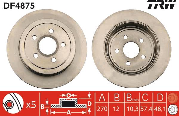 TRW DF4875 - Discofreno autozon.pro