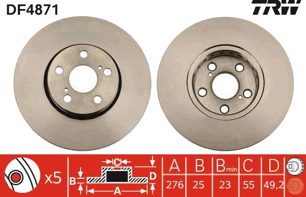 TRW DF4871 - Discofreno autozon.pro