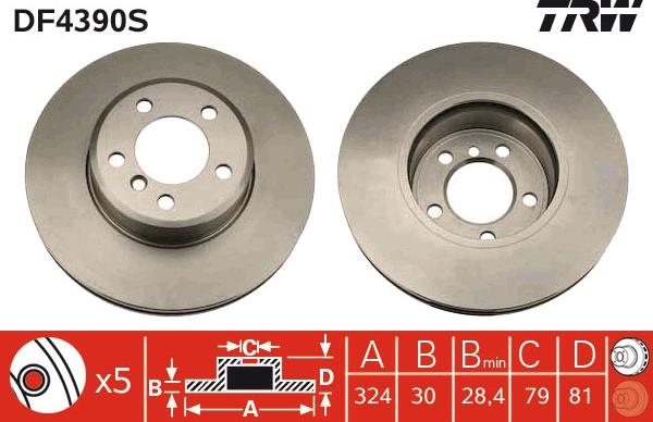 TRW DF4390S - Discofreno autozon.pro