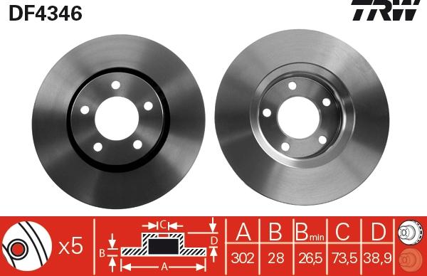 TRW DF4346 - Discofreno autozon.pro