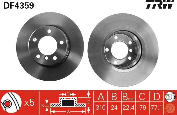 TRW DF4359 - Discofreno autozon.pro