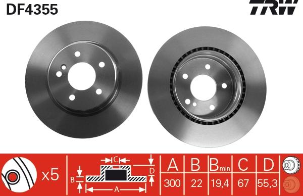 TRW DF4355 - Discofreno autozon.pro