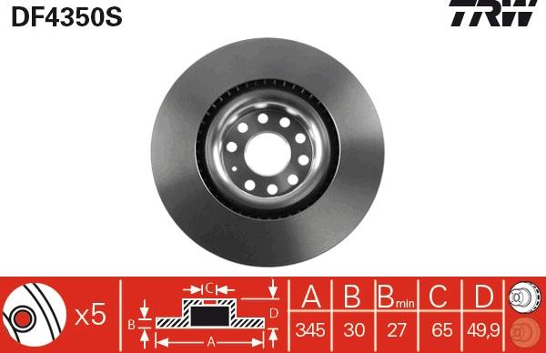 TRW DF4350S - Discofreno autozon.pro