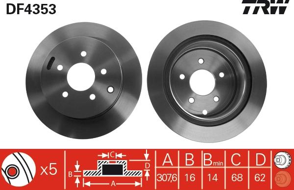 TRW DF4353 - Discofreno autozon.pro