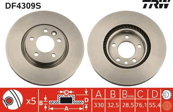 TRW DF4309S - Discofreno autozon.pro