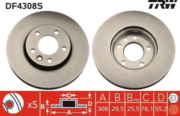 TRW DF4308S - Discofreno autozon.pro