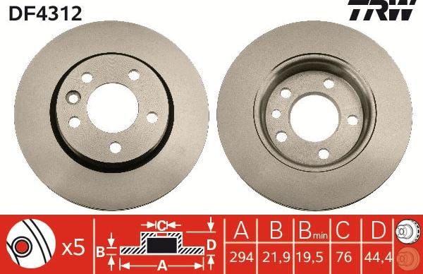 TRW DF4312 - Discofreno autozon.pro