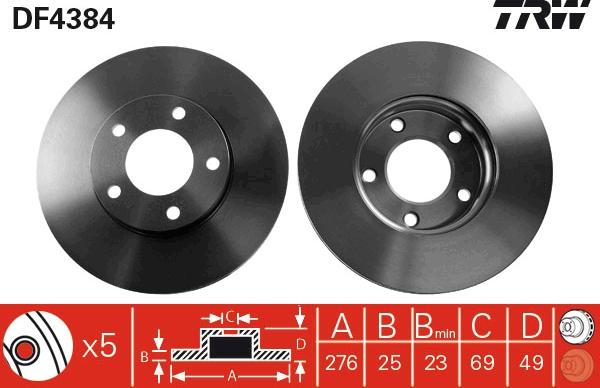 TRW DF4384 - Discofreno autozon.pro