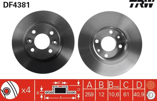 TRW DF4381 - Discofreno autozon.pro