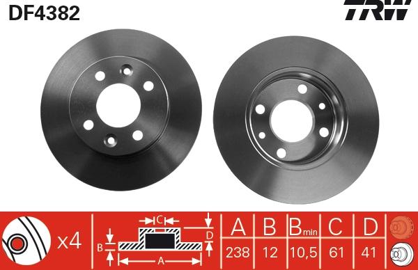 TRW DF4382 - Discofreno autozon.pro