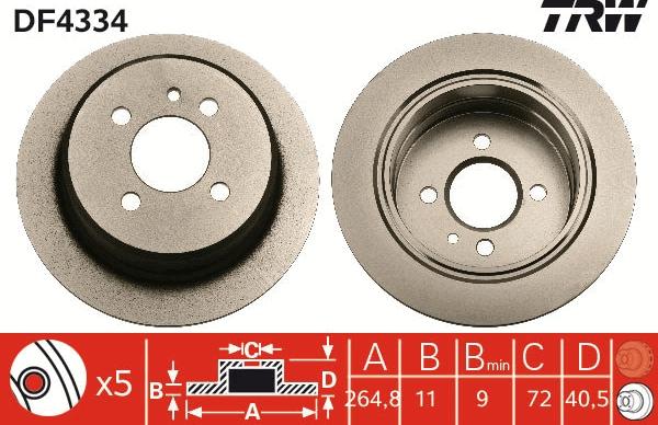 TRW DF4334 - Discofreno autozon.pro