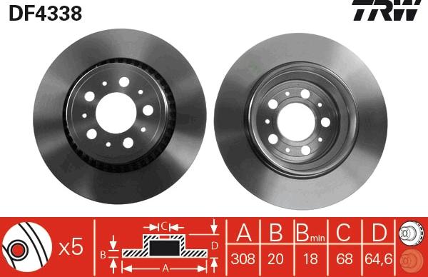 TRW DF4338 - Discofreno autozon.pro