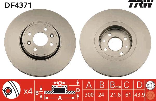 TRW DF4371 - Discofreno autozon.pro