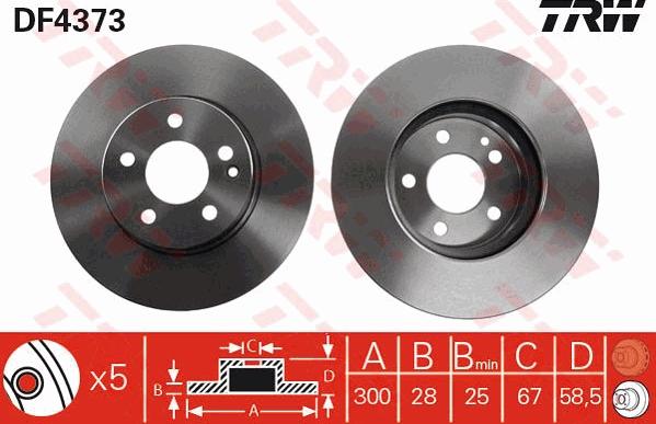 TRW DF4373 - Discofreno autozon.pro