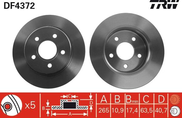 TRW DF4372 - Discofreno autozon.pro