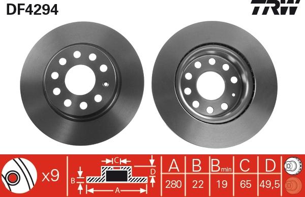 TRW DF4294 - Discofreno autozon.pro