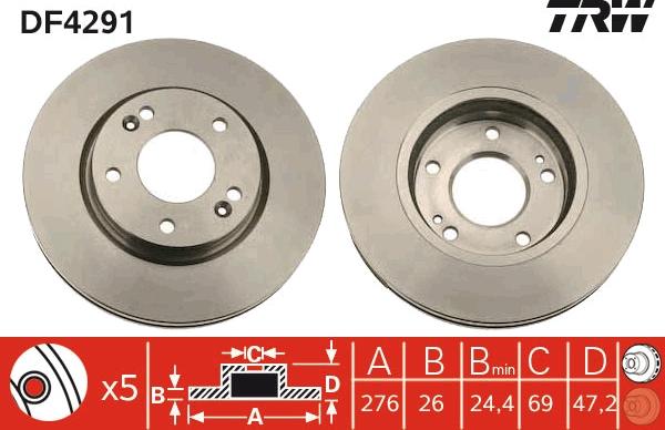 TRW DF4291 - Discofreno autozon.pro