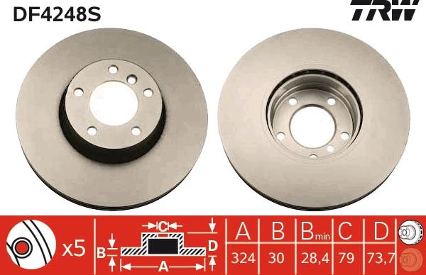 TRW DF4248S - Discofreno autozon.pro