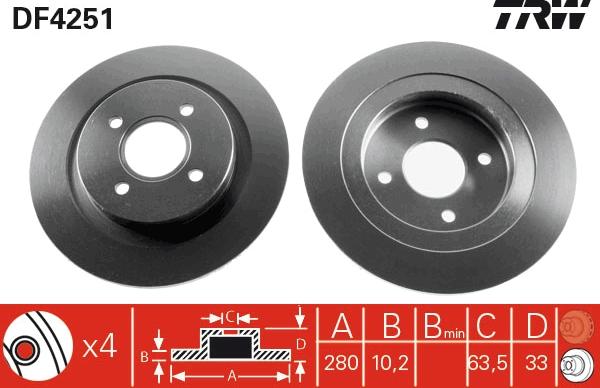 TRW DF4251 - Discofreno autozon.pro