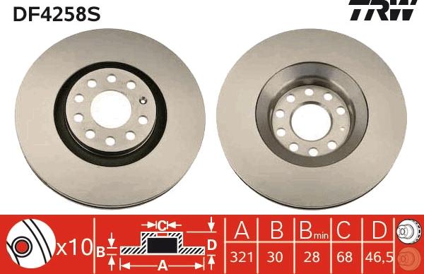 TRW DF4258S - Discofreno autozon.pro