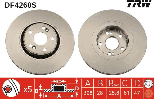 TRW DF4260S - Discofreno autozon.pro