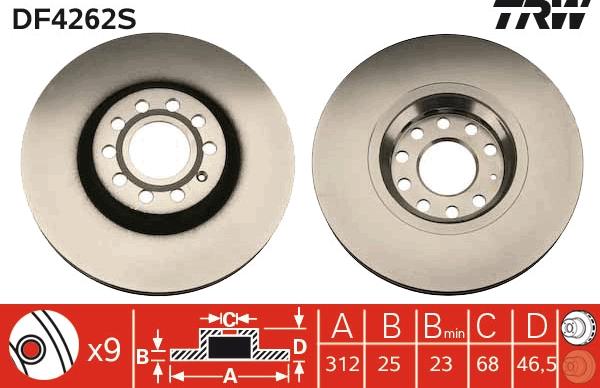 TRW DF4262S - Discofreno autozon.pro