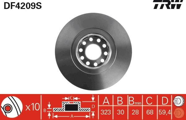 TRW DF4209S - Discofreno autozon.pro