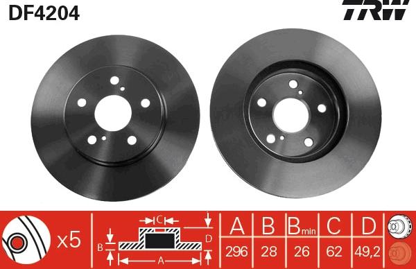 TRW DF4204 - Discofreno autozon.pro