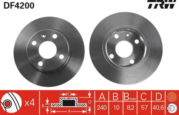 TRW DF4200 - Discofreno autozon.pro