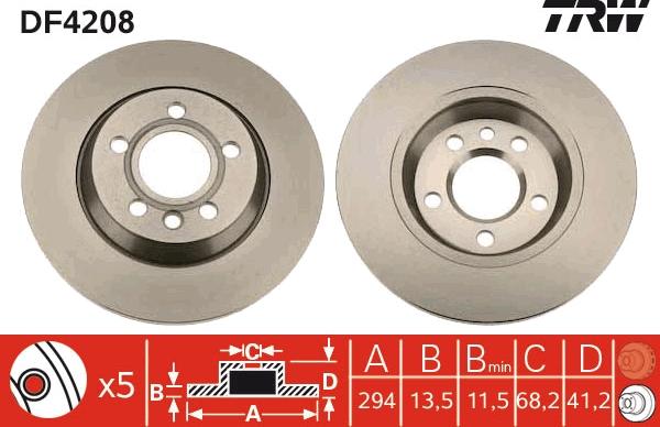 TRW DF4208 - Discofreno autozon.pro