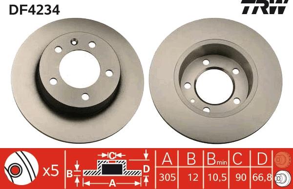 TRW DF4234 - Discofreno autozon.pro