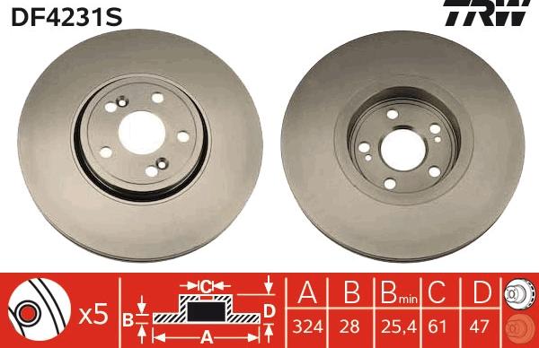 TRW DF4231S - Discofreno autozon.pro