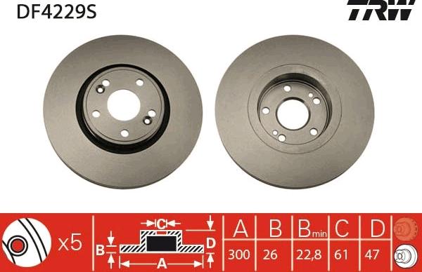 TRW DF4229S - Discofreno autozon.pro