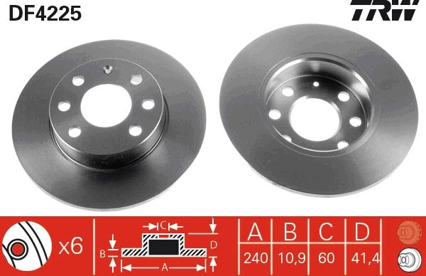 TRW DF4225 - Discofreno autozon.pro