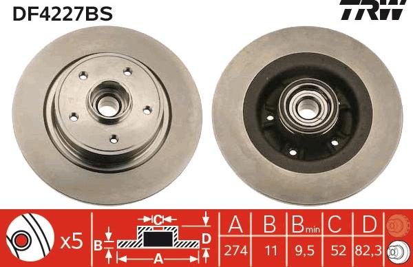 TRW DF4227BS - Discofreno autozon.pro