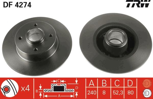 TRW DF4274 - Discofreno autozon.pro