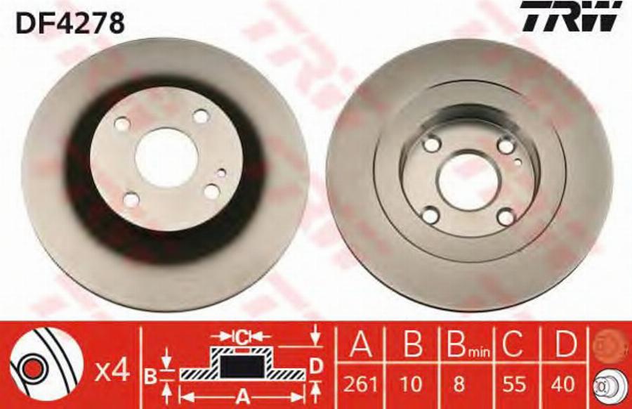 TRW DF4278BP - Discofreno autozon.pro