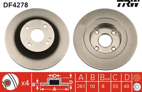 TRW DF4278 - Discofreno autozon.pro