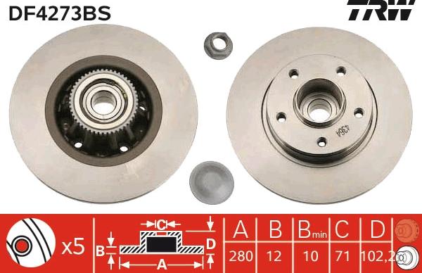 TRW DF4273BS - Discofreno autozon.pro