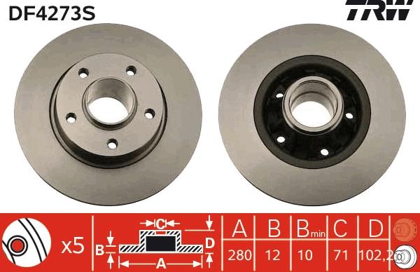 TRW DF4273S - Discofreno autozon.pro