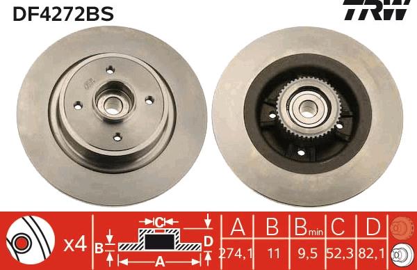 TRW DF4272BS - Discofreno autozon.pro