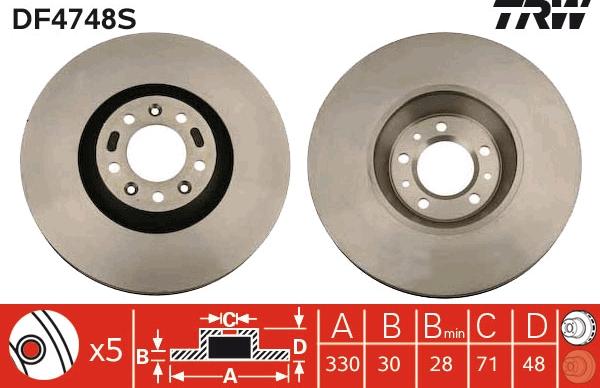 TRW DF4748S - Discofreno autozon.pro