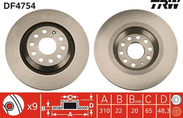 TRW DF4754 - Discofreno autozon.pro