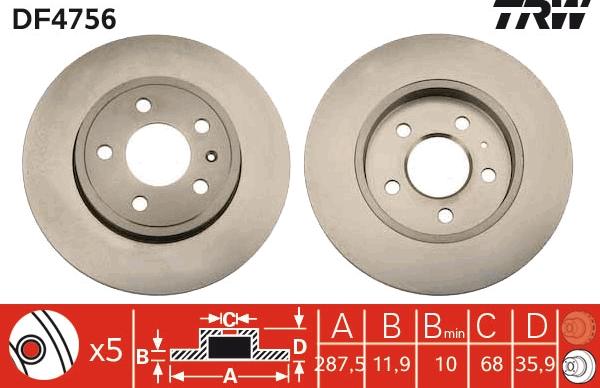 TRW DF4756 - Discofreno autozon.pro