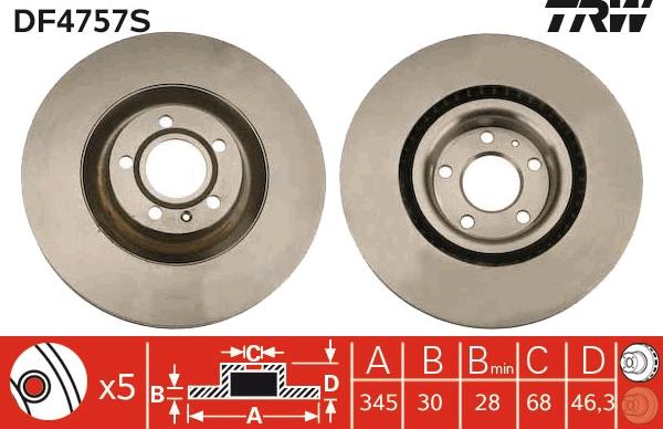 TRW DF4757S - Discofreno autozon.pro