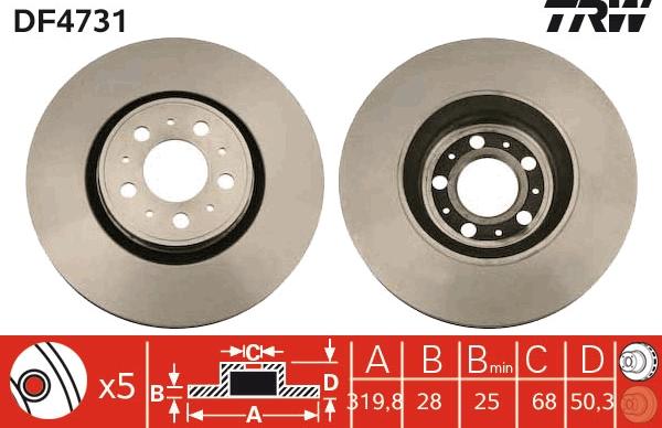 TRW DF4731 - Discofreno autozon.pro