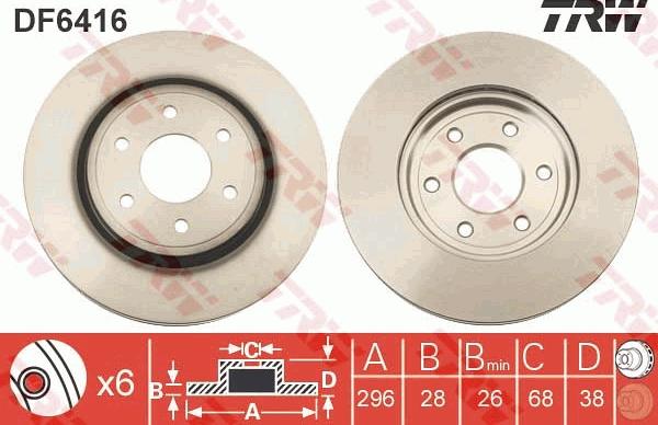 TRW DF6416 - Discofreno autozon.pro