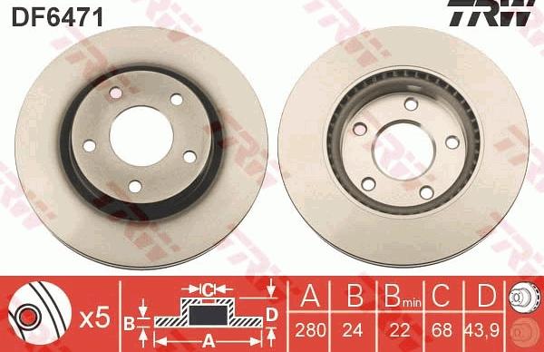 TRW DF6471 - Discofreno autozon.pro